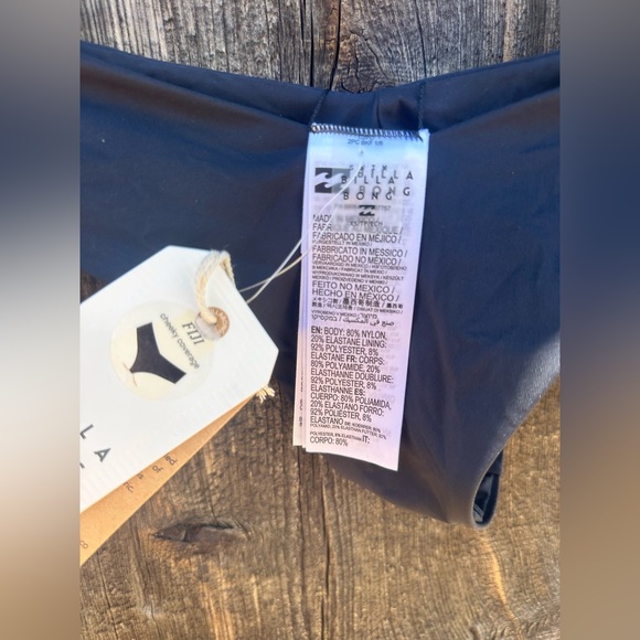 NWT Billabong Fiji Sol Searcher Hike Bikini Bottoms Pebble Black Cheeky Skimpy - Picture 12 of 14